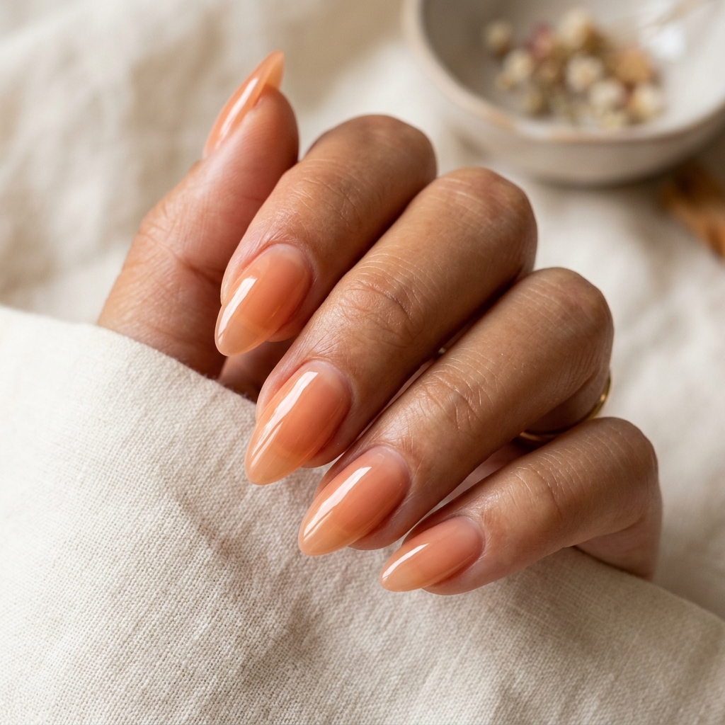 27 Jelly Nails Ideas You Need to Try Right Now 10 Peach Toned Jelly Nails Ideas