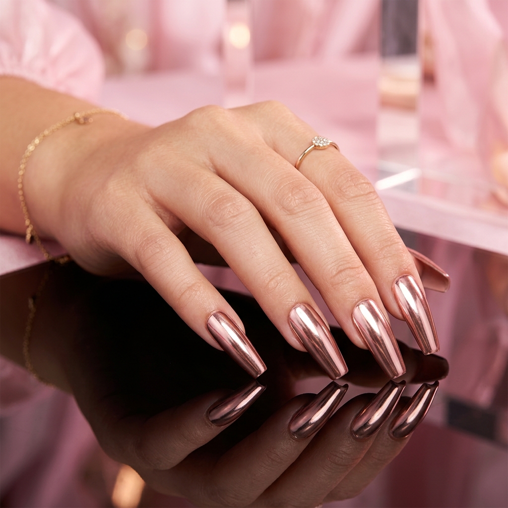 27 Pink Nail Designs Ideas: Stunning Looks to Inspire Your Next Manicure 13 Pink Chrome Nail Designs