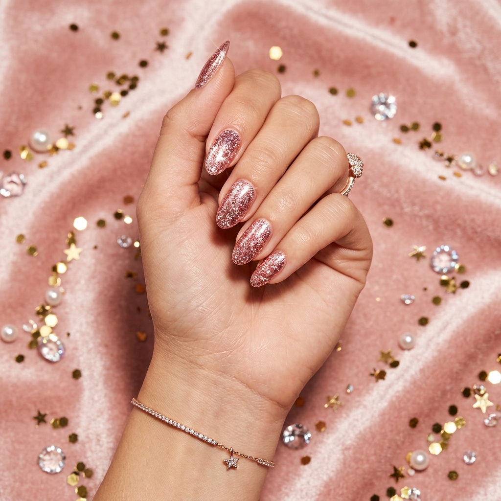 27 Pink Nail Designs Ideas: Stunning Looks to Inspire Your Next Manicure 12 Pink Glitter Nail Designs