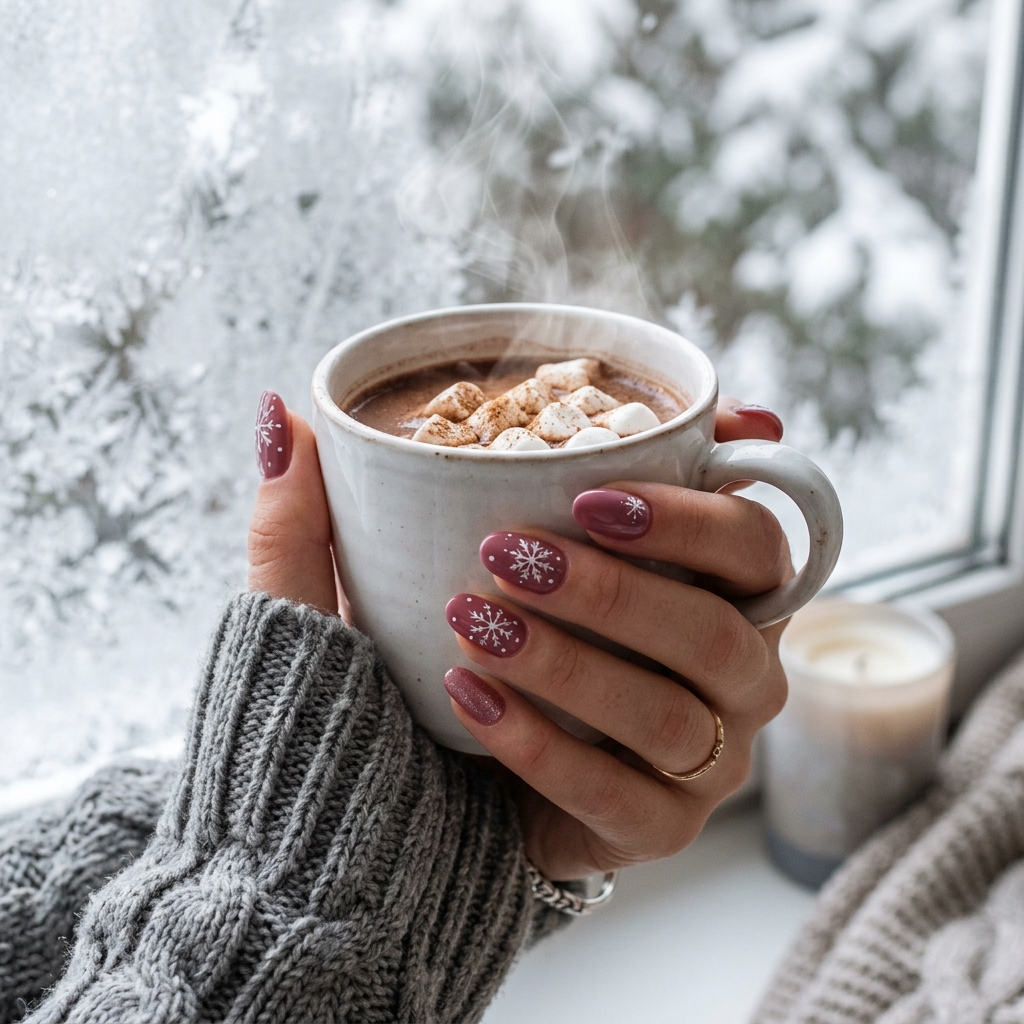 27 Pink Nail Designs Ideas: Stunning Looks to Inspire Your Next Manicure 24 Pink Winter Nail Designs