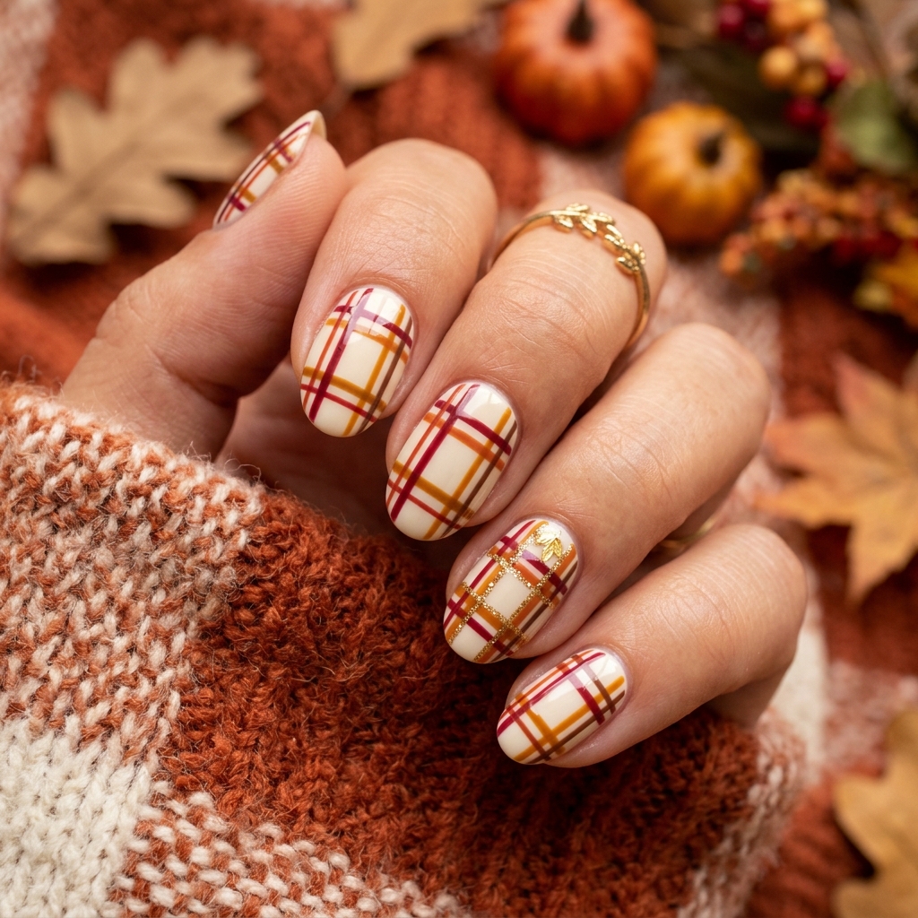 Thanksgiving Nails Ideas: The Ultimate Guide to Festive Manicures This Season 6 Plaid Thanksgiving Nails Ideas