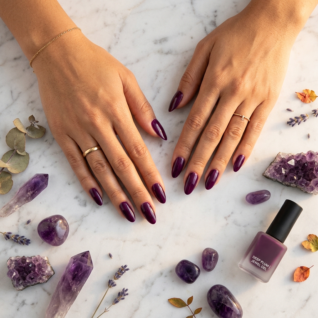 October Nails Ideas: 27 Stunning Looks for the Most Creative Month of the Year 16 October Deep Plum Nails Ideas