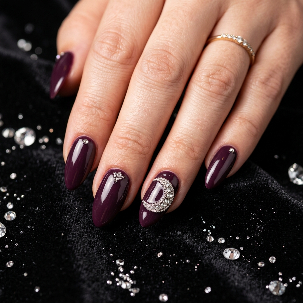 October Nails Ideas: 27 Stunning Looks for the Most Creative Month of the Year 26 October Rhinestone and Embellished Nails Ideas