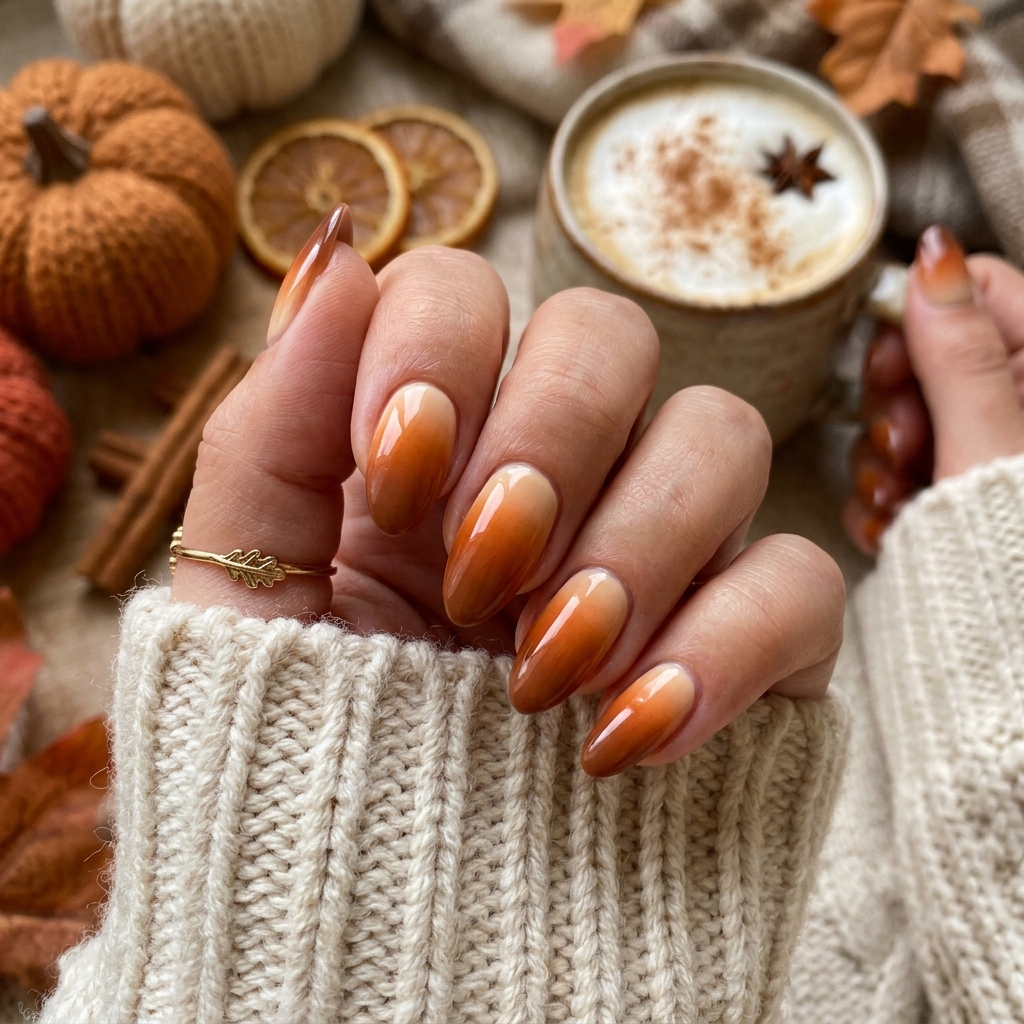 30 Fall Ombre Nails Ideas That Are Simply Stunning 16 Pumpkin Spice Fall Ombre Nails