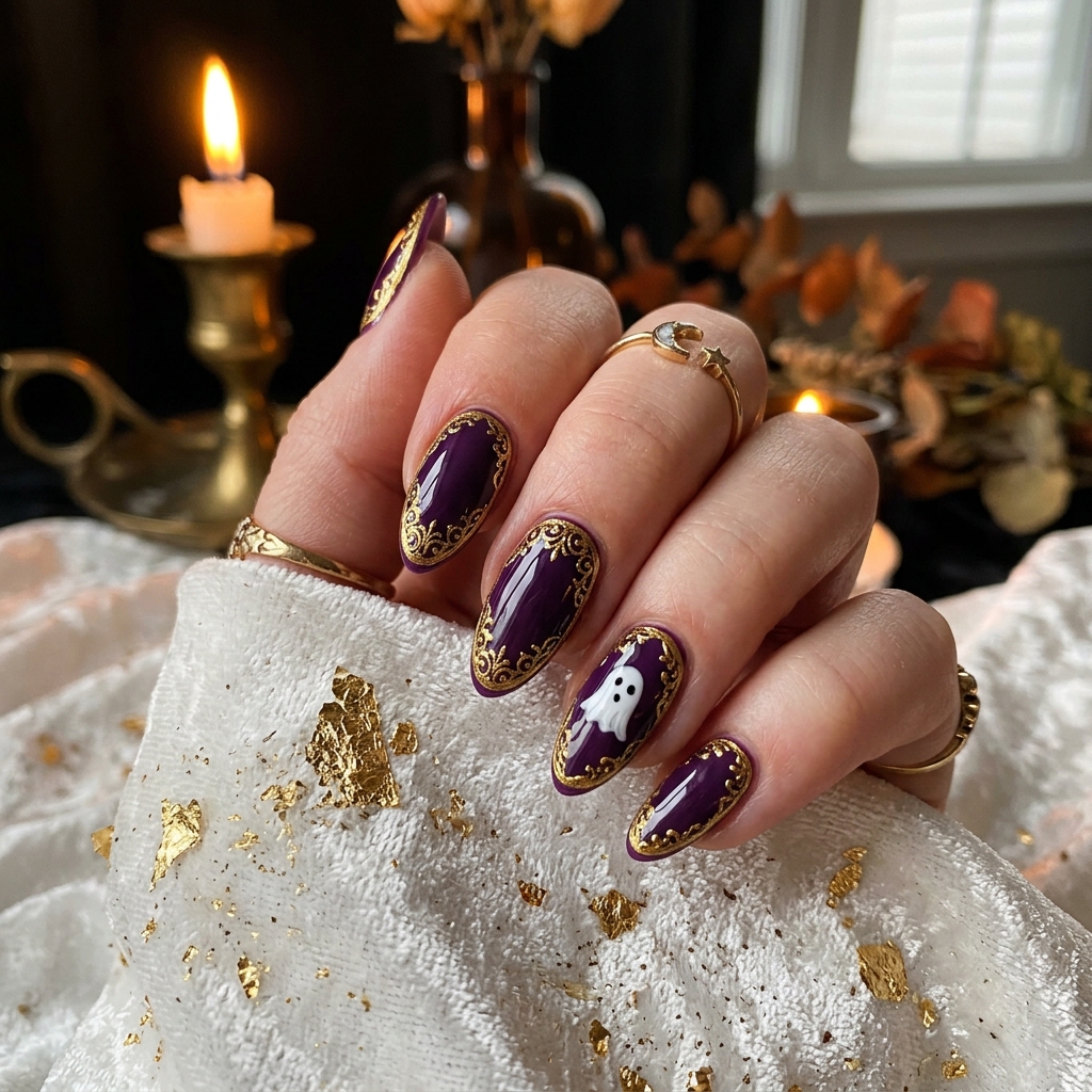 October Nails Ideas: 27 Stunning Looks for the Most Creative Month of the Year 15 October Ghost and Gothic Nails Ideas