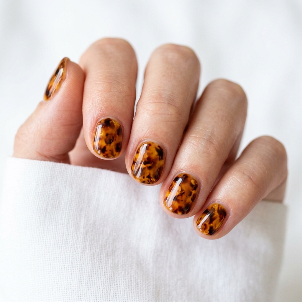 27 Beautiful Tortoise Shell Nails Ideas to Inspire Your Next Manicure 13 Short tortoise shell nails 202605181717