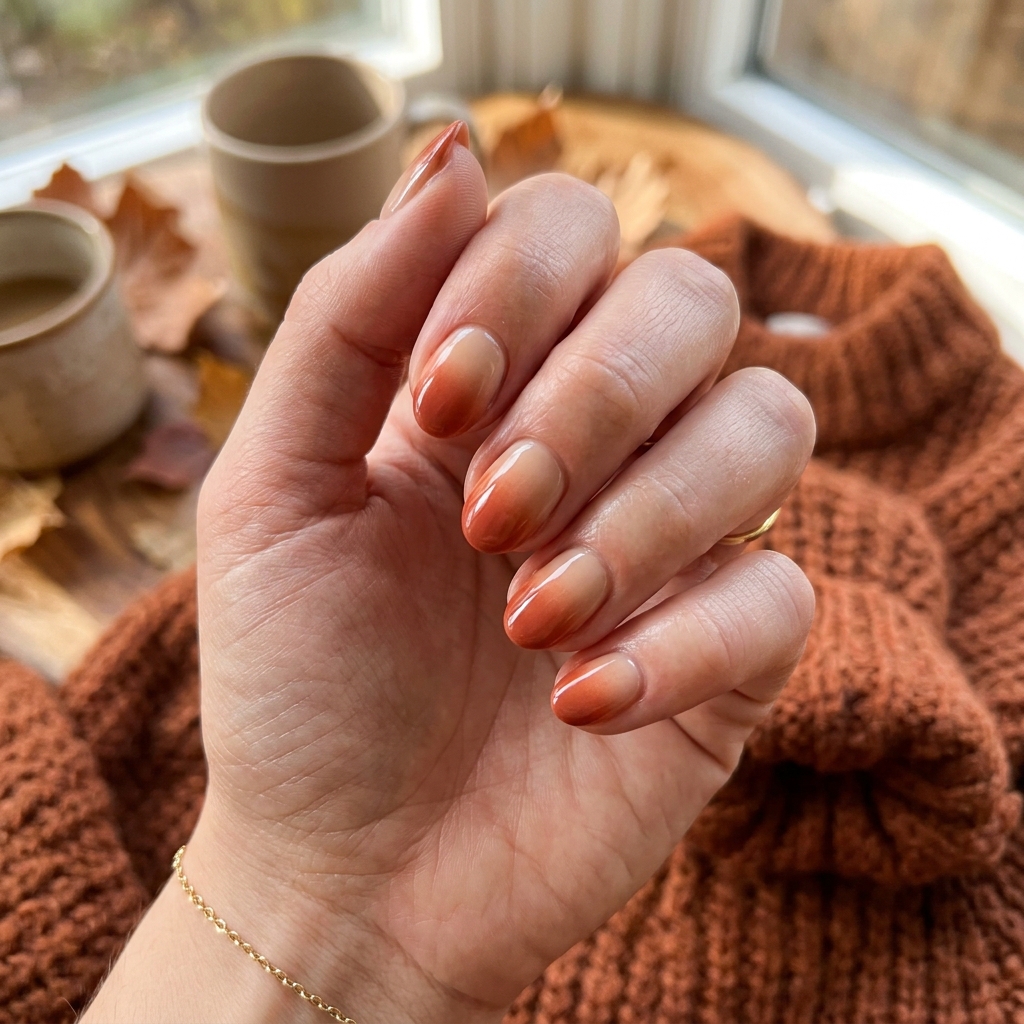 30 Fall Ombre Nails Ideas That Are Simply Stunning 29 Spiced Clay and Nude Ombre Nails