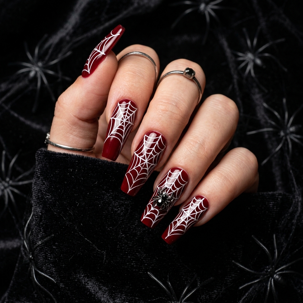 Spooky Nails Ideas: 27 Creepy and Creative Designs to Try This Season 4 Spooky Spider Web Nail Designs