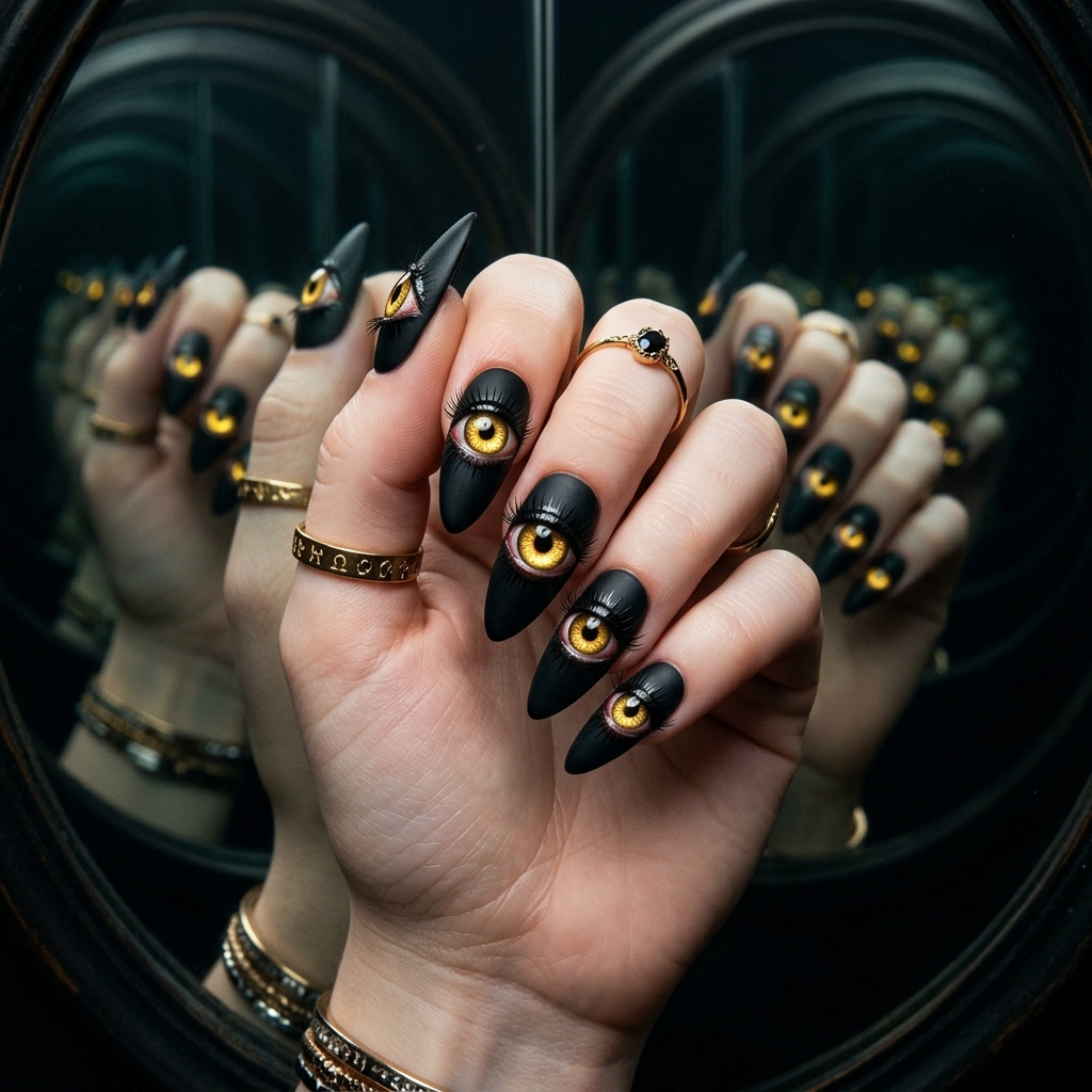 Spooky Nails Ideas: 27 Creepy and Creative Designs to Try This Season 21 Spooky Eye Nail Designs