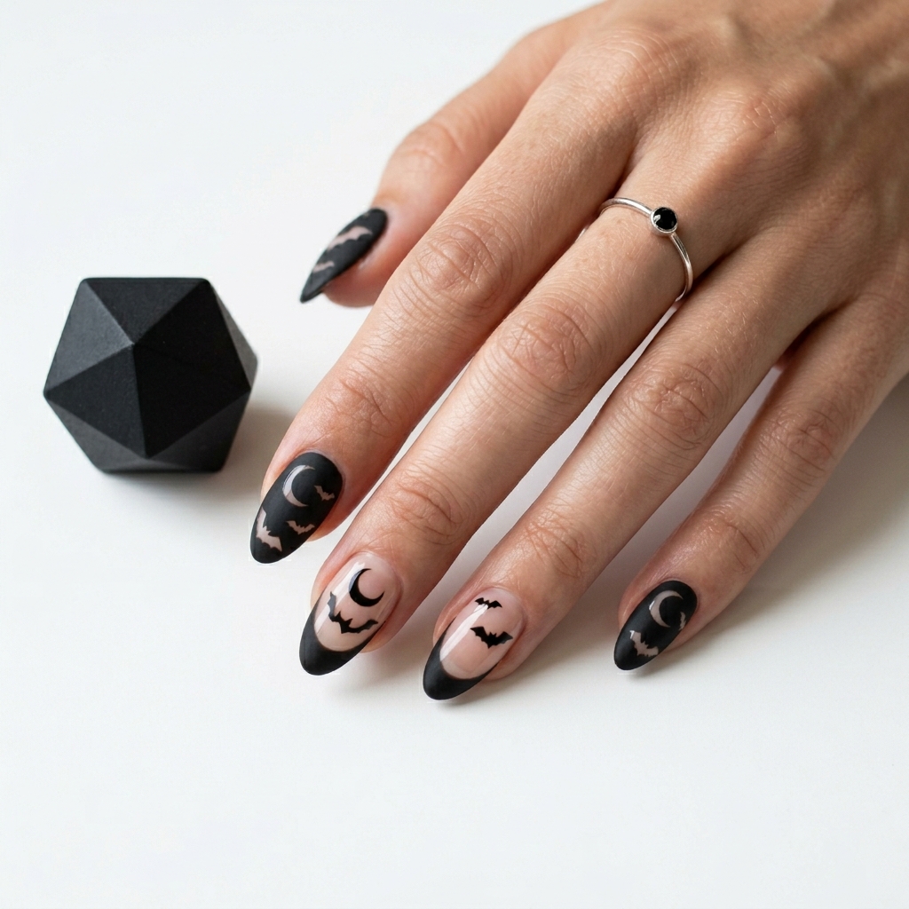 Spooky Nails Ideas: 27 Creepy and Creative Designs to Try This Season 28 Spooky Negative Space Nail Designs