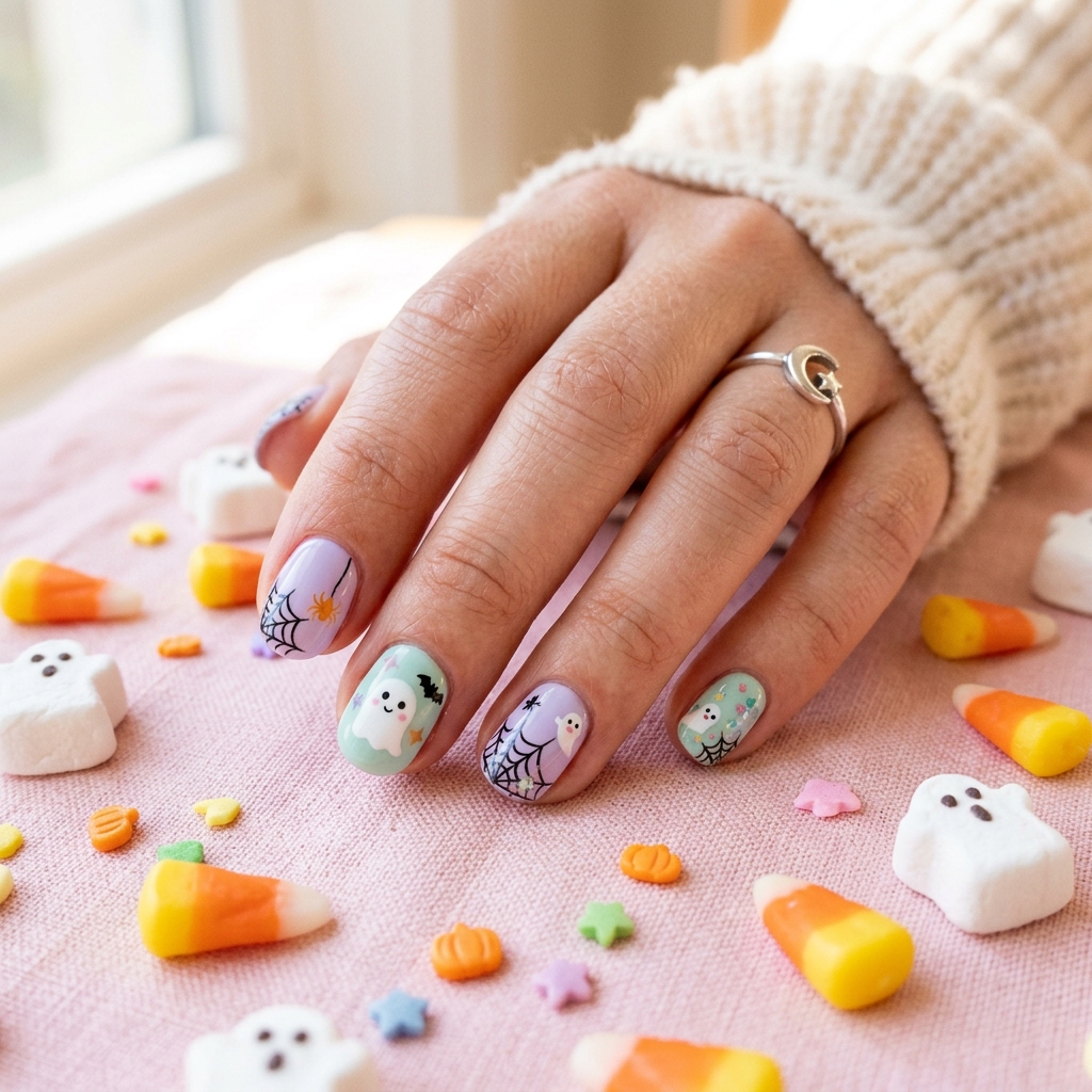 Spooky Nails Ideas: 27 Creepy and Creative Designs to Try This Season 19 Spooky Pastel Nail Designs
