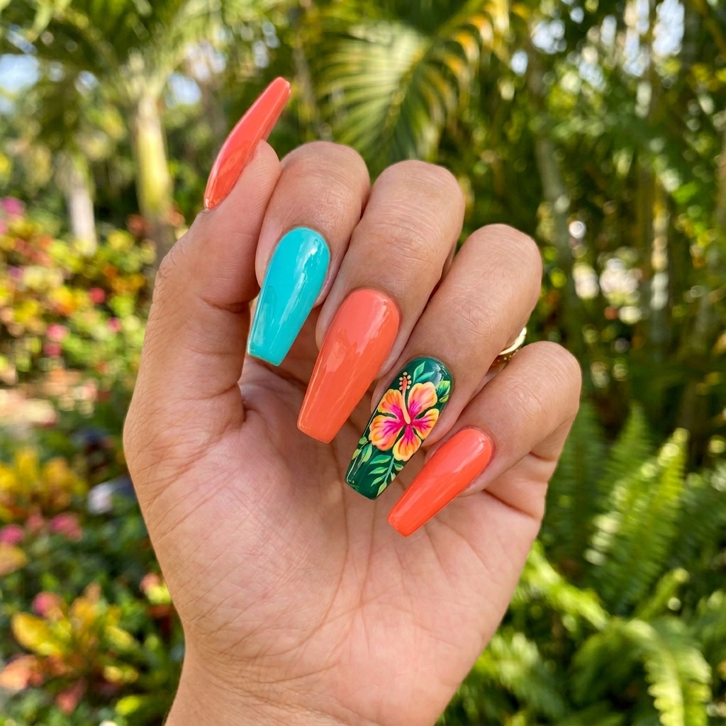 Spring Nail Designs: 27 Fresh and Beautiful Ideas for Your Next Manicure 22 Spring Nail Designs with Tropical Themes Ideas