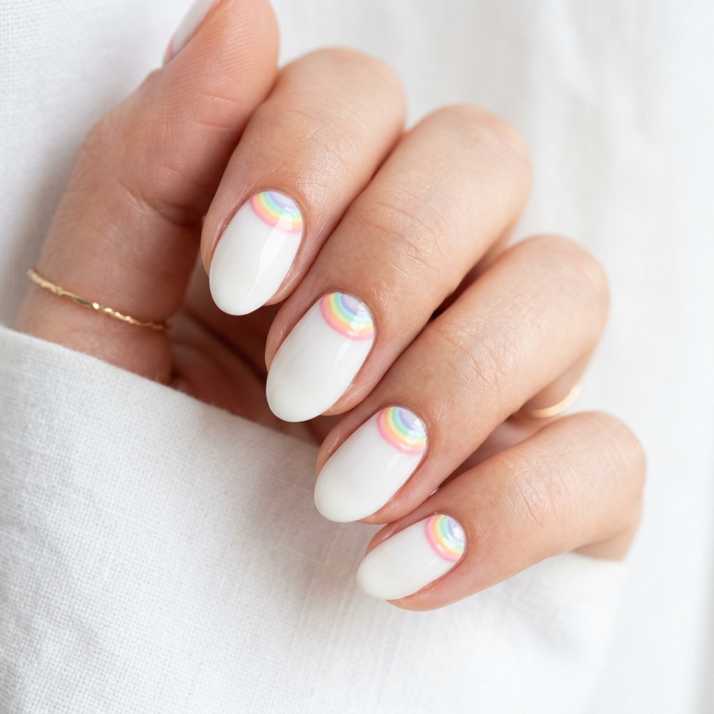 Spring Nail Designs: 27 Fresh and Beautiful Ideas for Your Next Manicure 25 Spring Nail Designs with Rainbow Accents Ideas