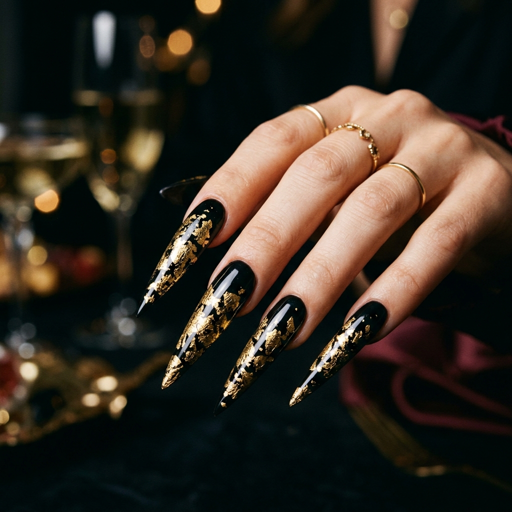 27 Stunning New Year Nails Ideas to Ring in the New Year in Style 27 Stiletto New Year Nails Ideas