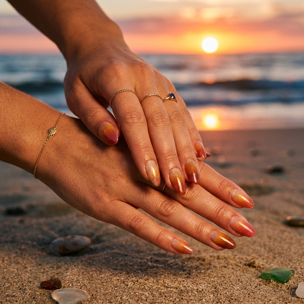 27 Summer Nail Ideas That Are Totally Trending Right Now 22 Sunset Summer Nail Ideas