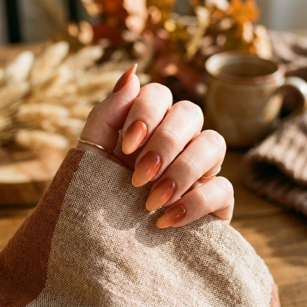 30 Fall Ombre Nails Ideas That Are Simply Stunning 9 Terracotta and Peach Ombre Nails