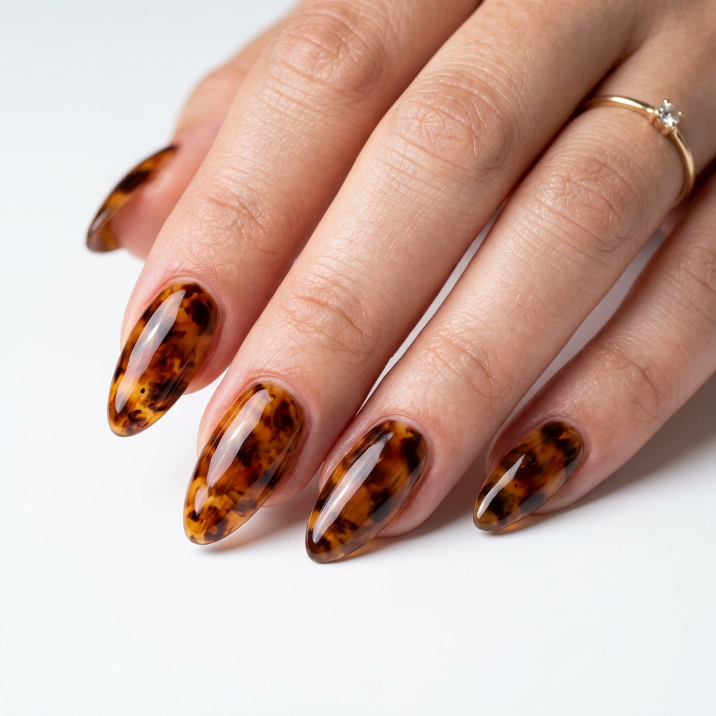 27 Beautiful Tortoise Shell Nails Ideas to Inspire Your Next Manicure 17 Tortoise shell gel nails 202605181723