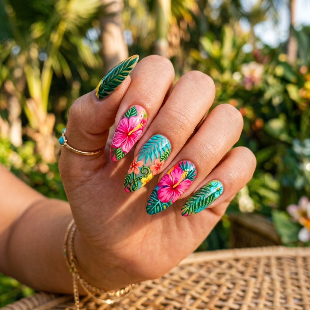 27 Summer Nail Ideas That Are Totally Trending Right Now 8 Tropical Summer Nail Ideas