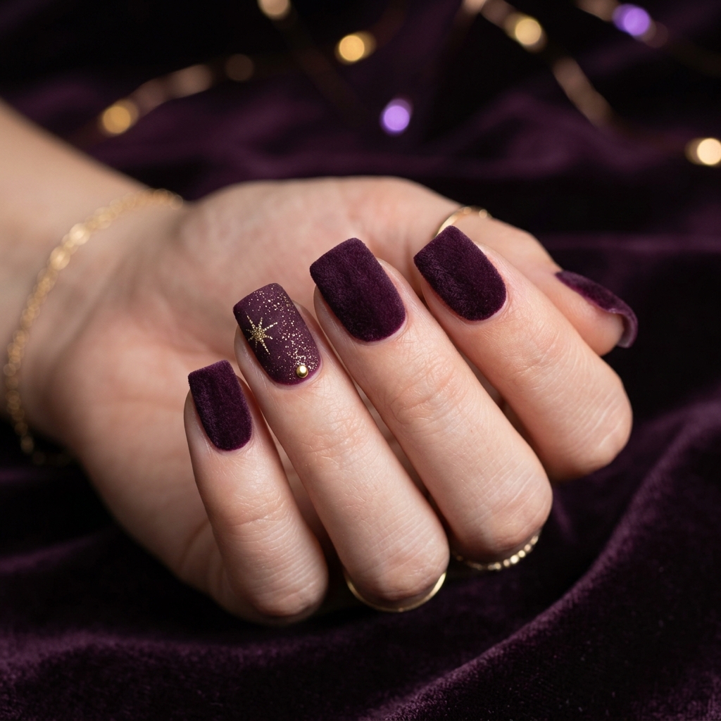 27 Stunning New Year Nails Ideas to Ring in the New Year in Style 24 Velvet Finish New Year Nails Ideas