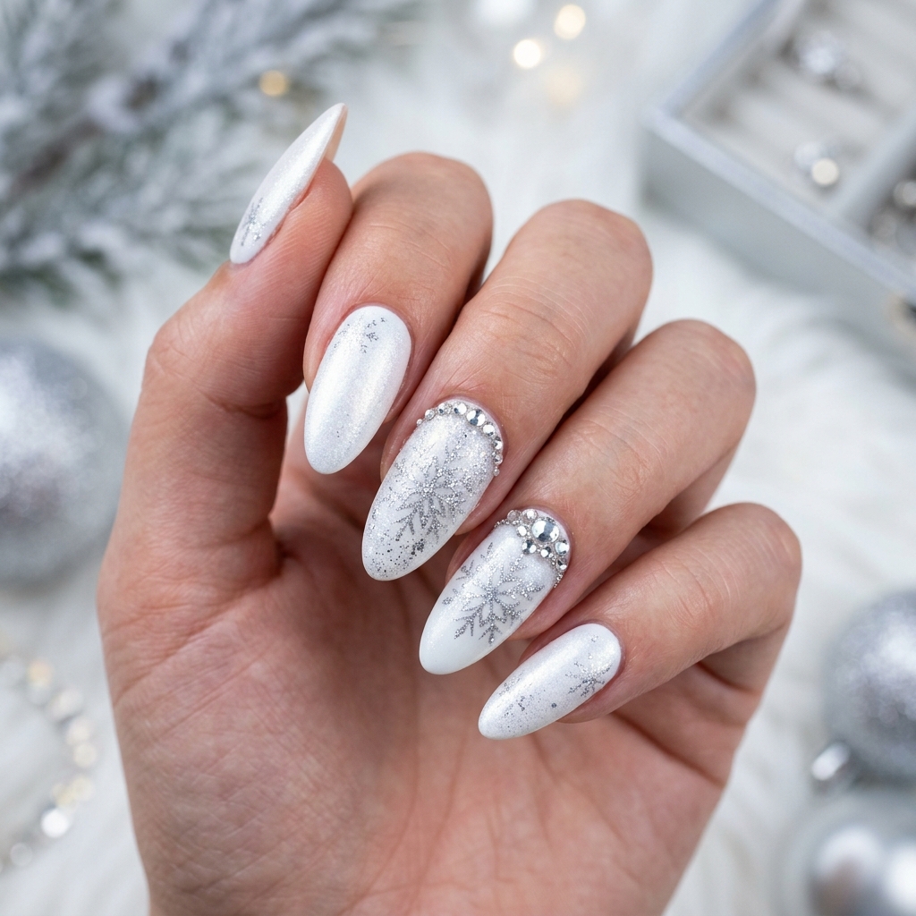 White Winter Wonderland Nail Ideas
