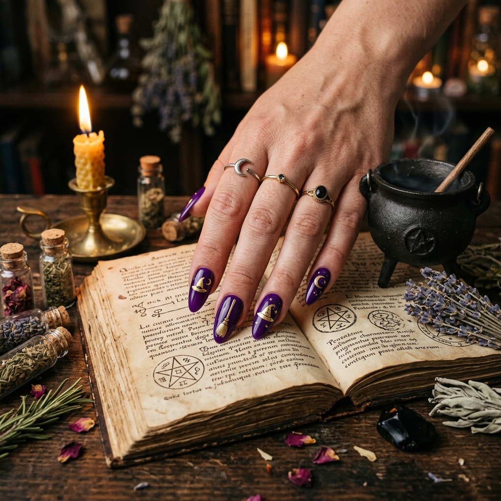 Spooky Nails Ideas: 27 Creepy and Creative Designs to Try This Season 9 Spooky Witch Nail Designs