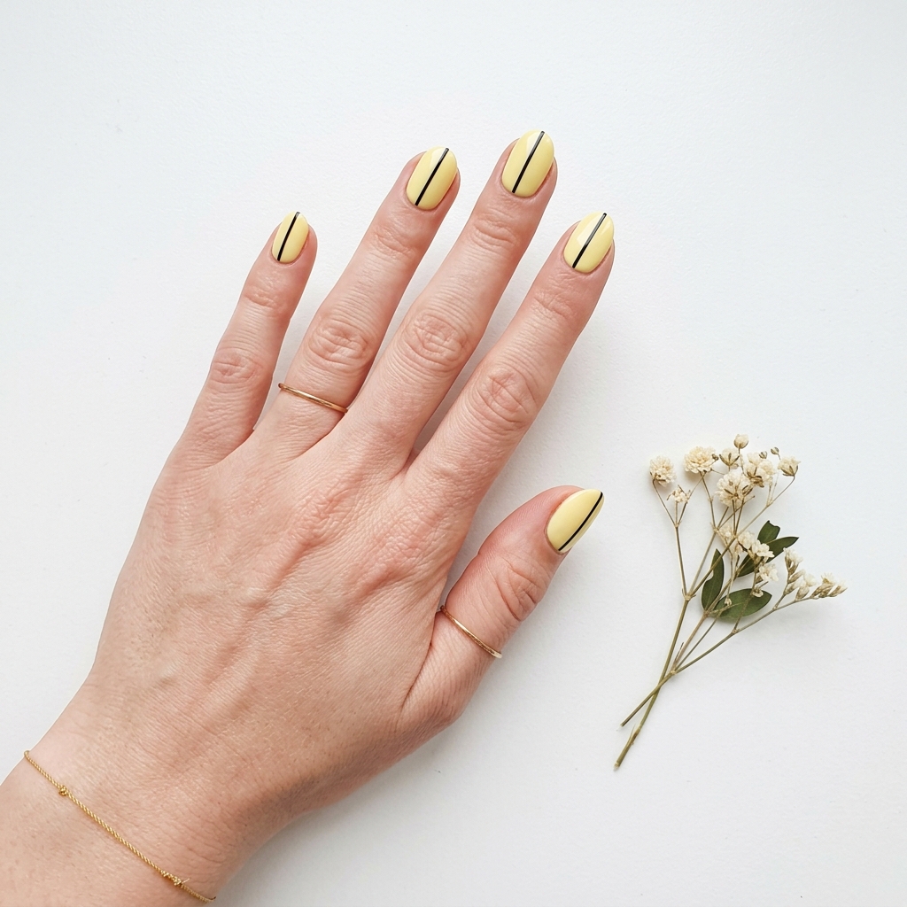 Yellow Minimalist Nail Designs