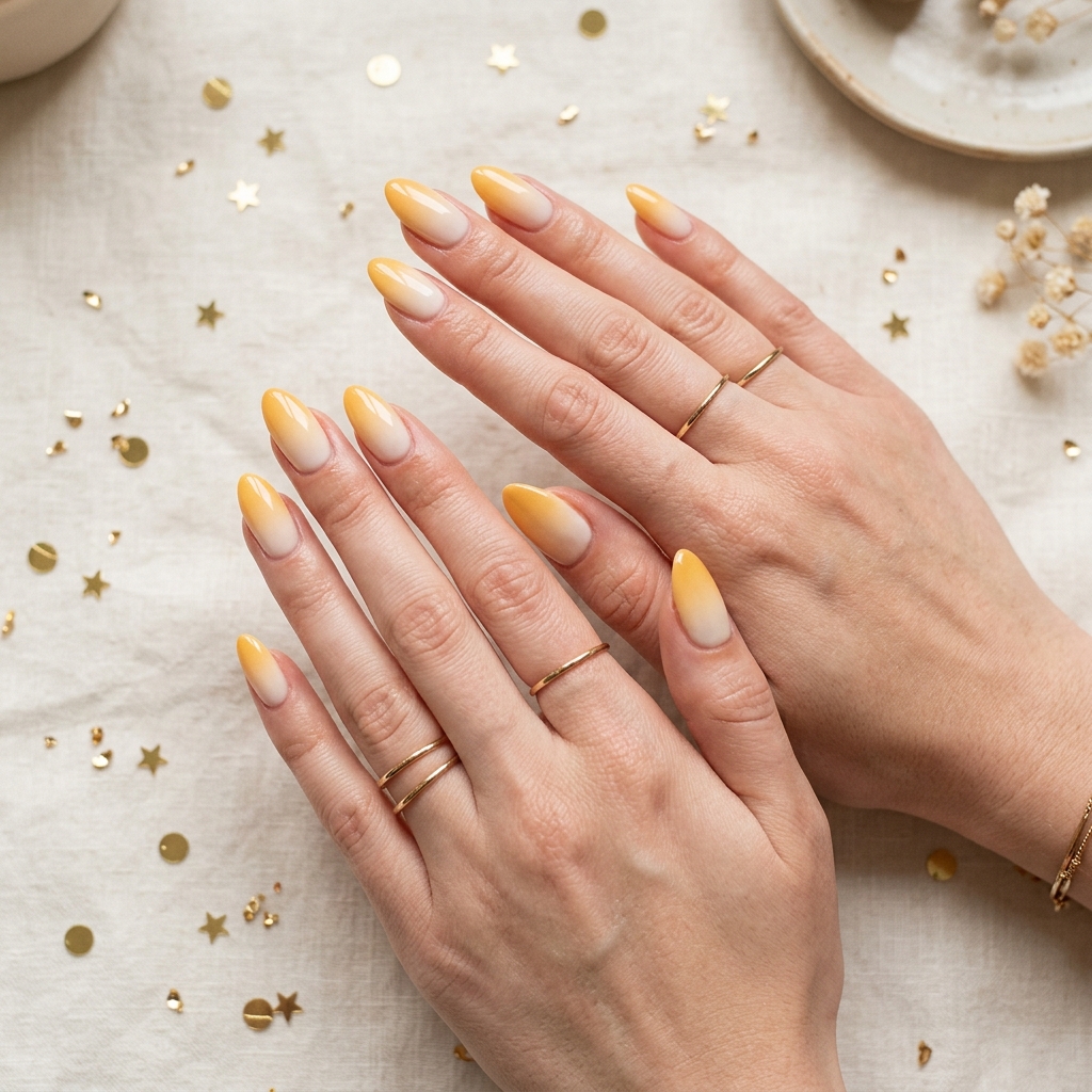 Yellow Ombre Nail Designs