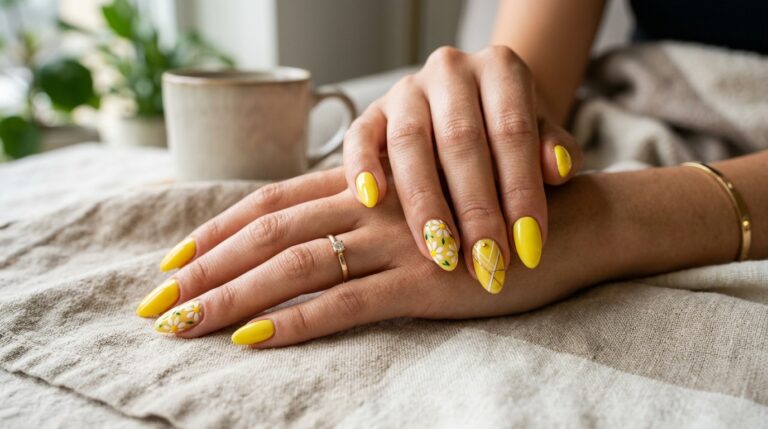yellow nail designs