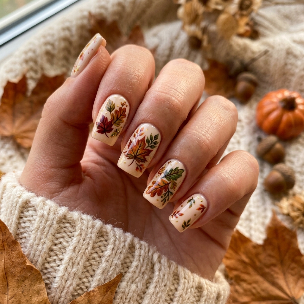 Thanksgiving Nails Ideas: 30 Festive Designs to Celebrate the Season 2 Leaf Thanksgiving Nails Ideas