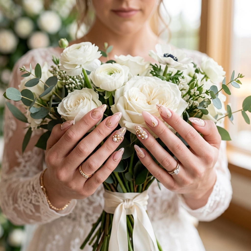 Pink and Gold Nail Designs Ideas: 30 Gorgeous Looks to Inspire Your Next Manicure 18 17. Pink and Gold Wedding 202606191853