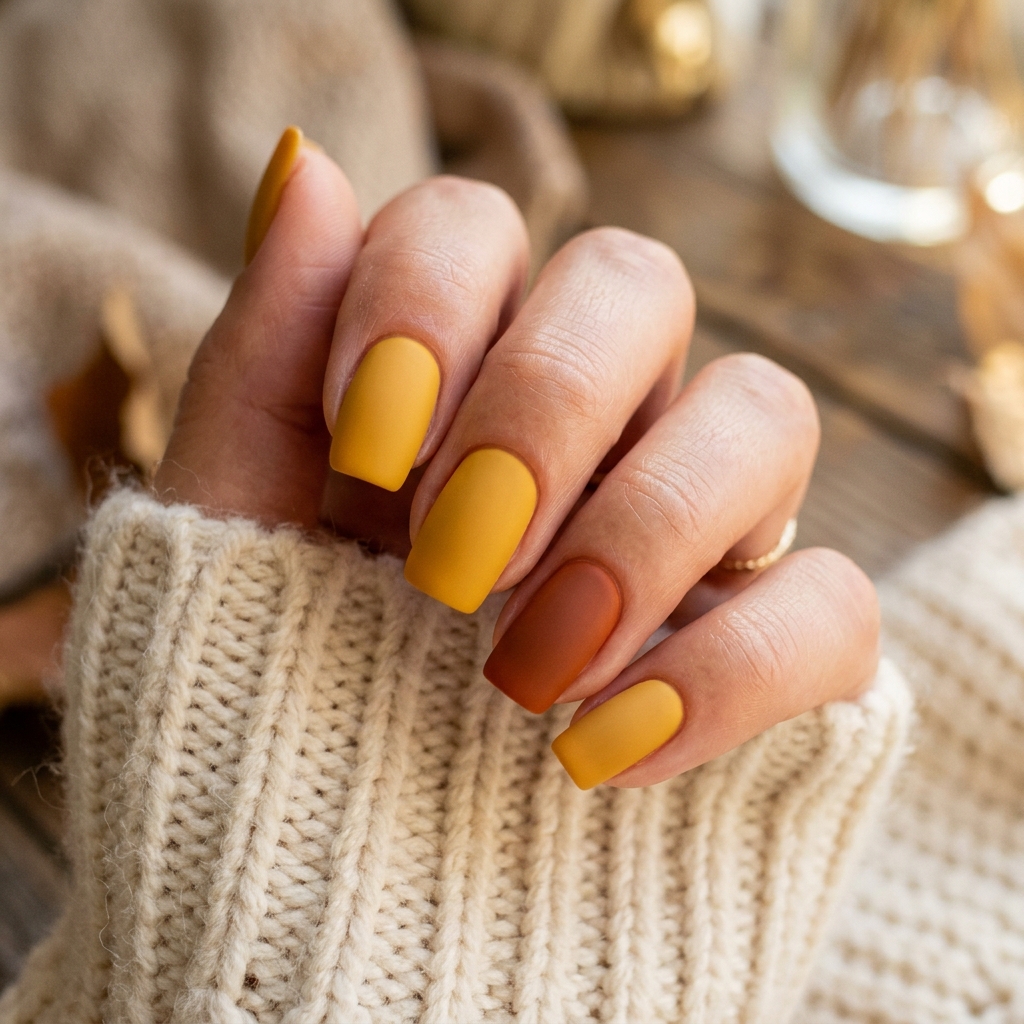 Thanksgiving Nails Ideas: 30 Festive Designs to Celebrate the Season 26 Mustard Yellow Nail Ideas
