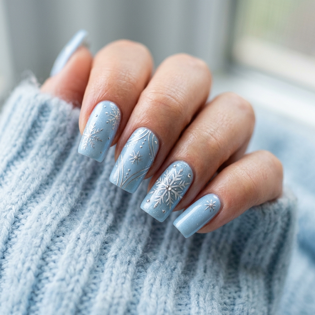 Blue and Silver Nail Designs Ideas: 30 Stunning Looks to Try Now 4 Baby Blue and Silver Nail Designs Ideas
