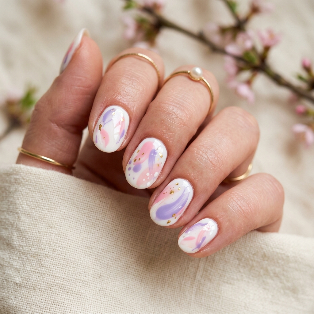 Abstract Short Easter Nails Ideas