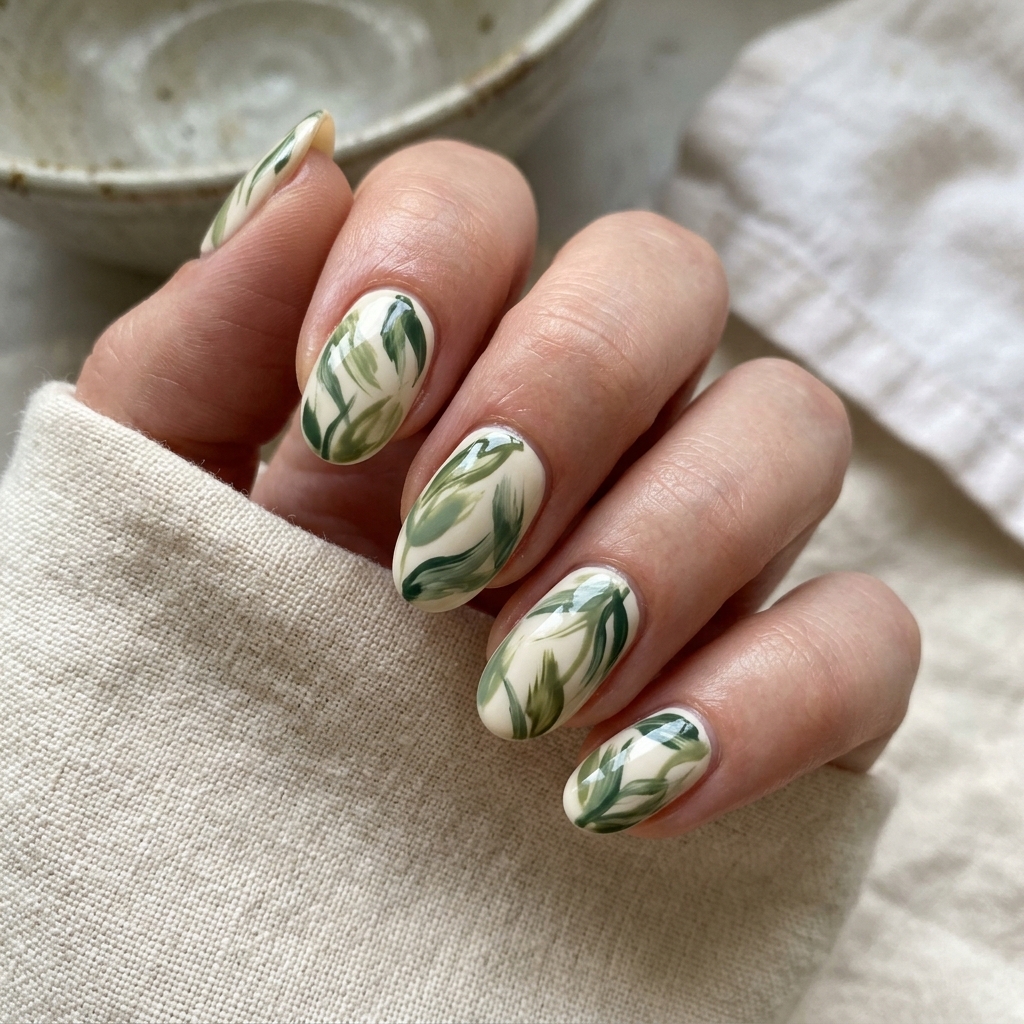 Leaf Nail Art: 30 Stunning Nature Inspired Ideas for Your Next Manicure 27 Abstract Leaf Nails Art Ideas