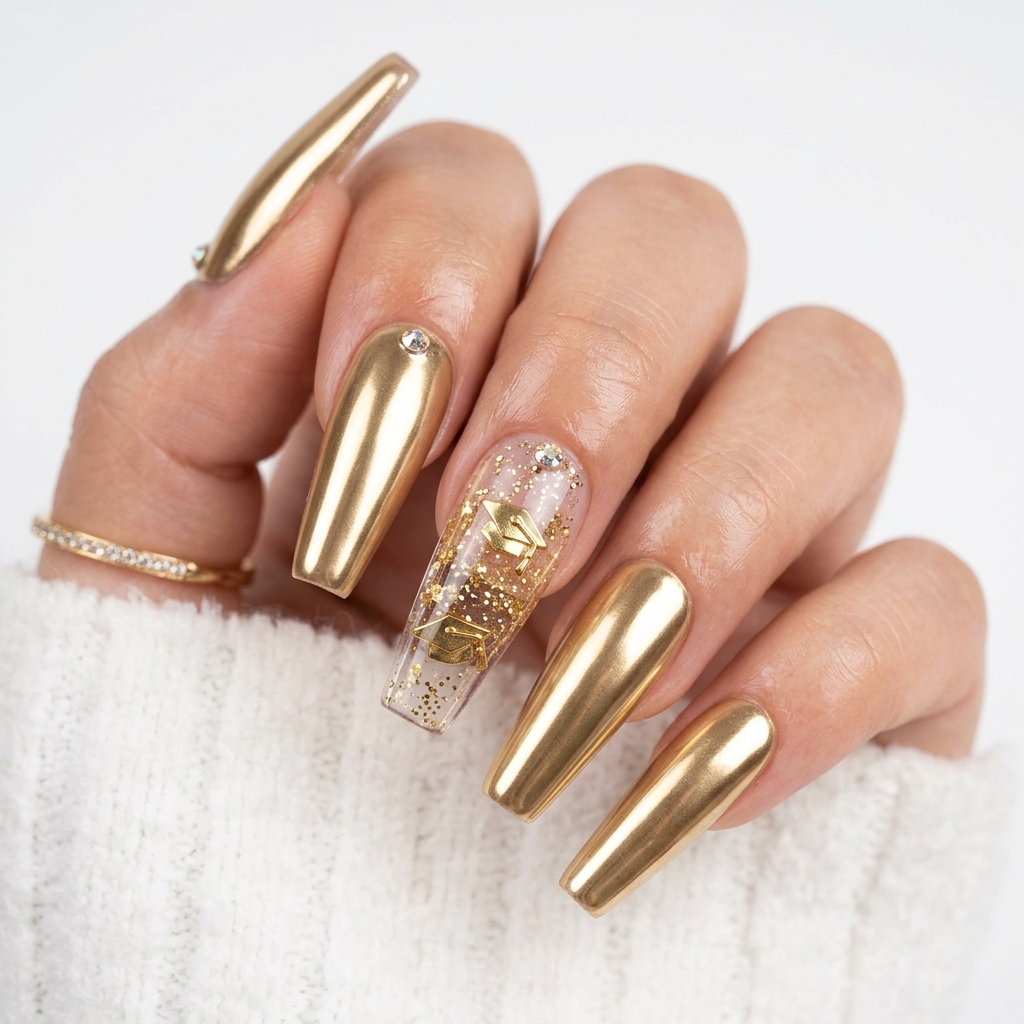Acrylic Graduation Nail Designs