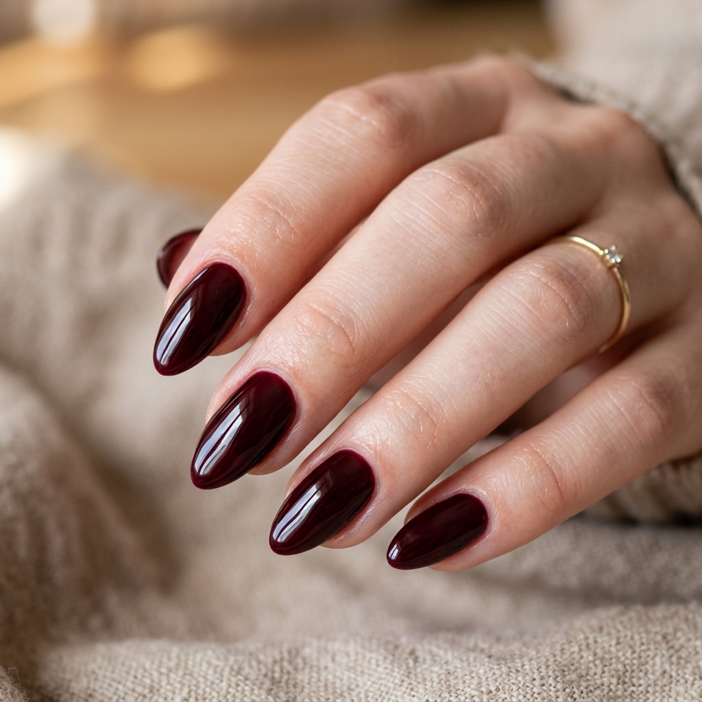 Black Cherry Nails: 30 Creative Ideas to Inspire Your Next Manicure 8 Black Cherry Almond Nails Ideas