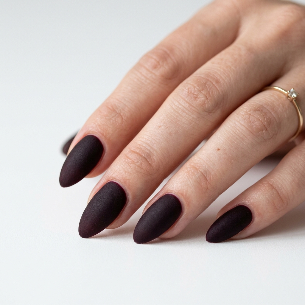 Black Cherry Nails: 30 Creative Ideas to Inspire Your Next Manicure 4 Matte Black Cherry Nails Ideas