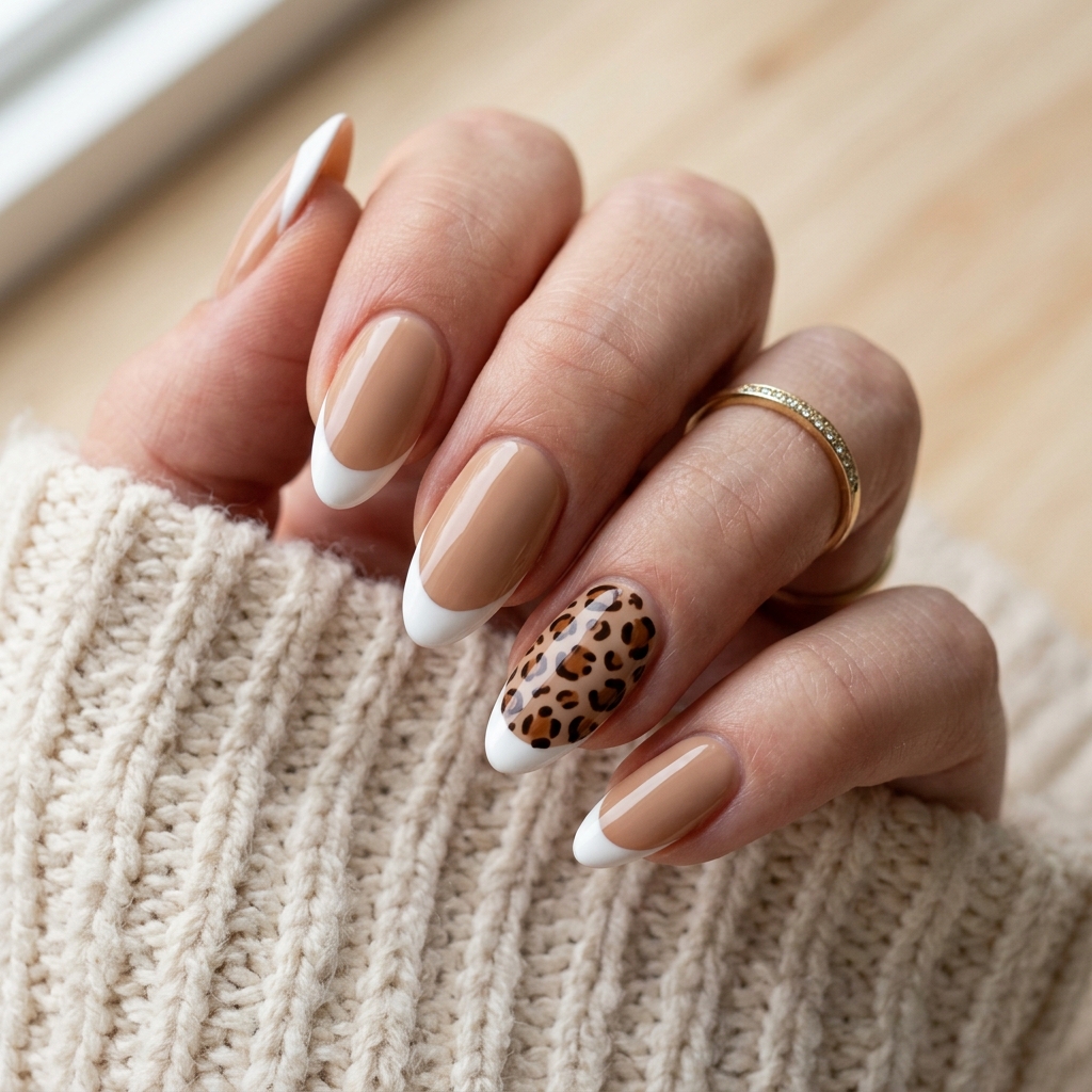 Animal Print French Tip Nails Ideas