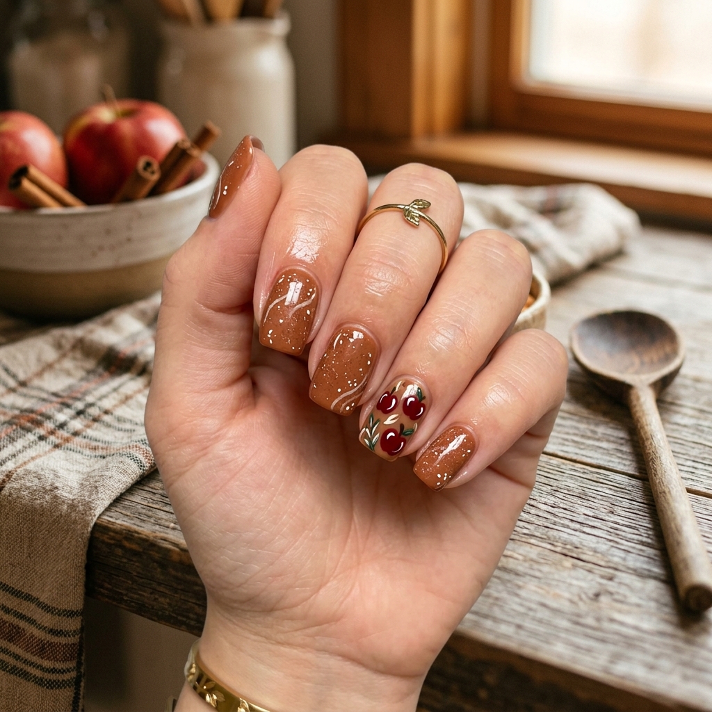 Thanksgiving Nails Ideas: 30 Festive Designs to Celebrate the Season 24 Apple and Cinnamon Nail Ideas