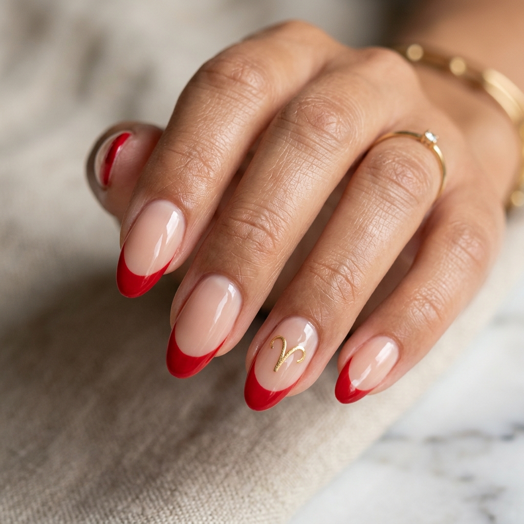 Aries French Tip Nails