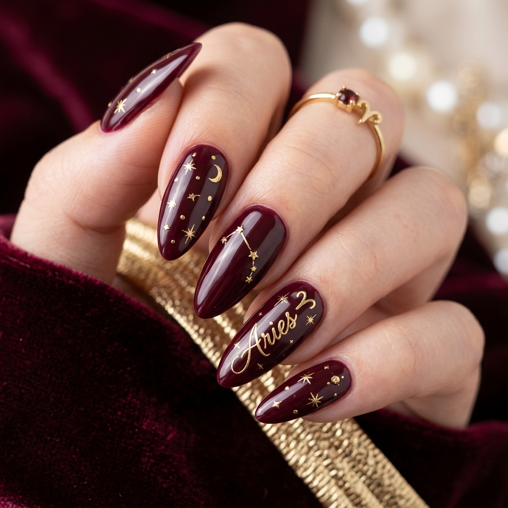 Aries Horoscope Nails