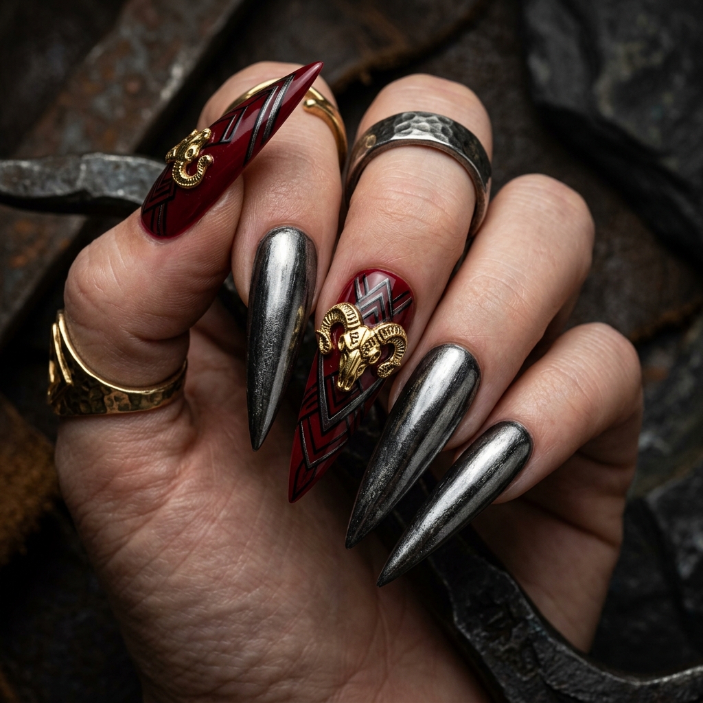 Aries Warrior Nails