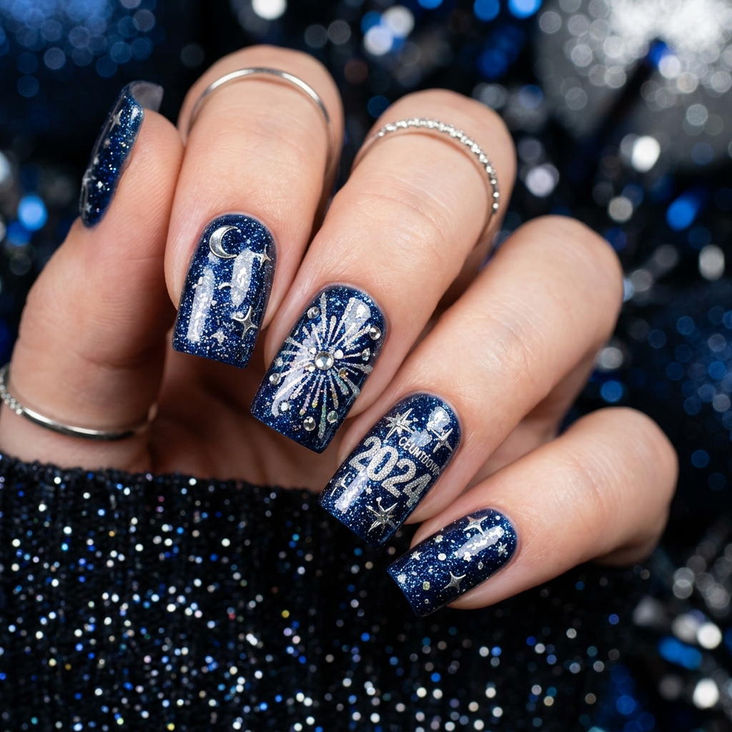Blue and Silver Nail Designs Ideas: 30 Stunning Looks to Try Now 25 New Year Blue and Silver Nail Designs Ideas