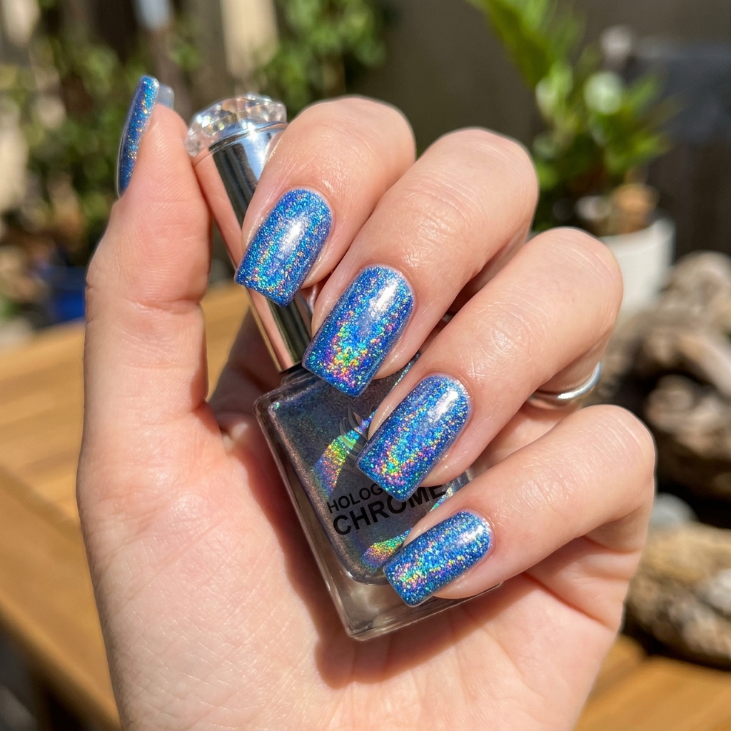 Blue and Silver Nail Designs Ideas: 30 Stunning Looks to Try Now 29 Holographic Blue and Silver Nail Designs Ideas