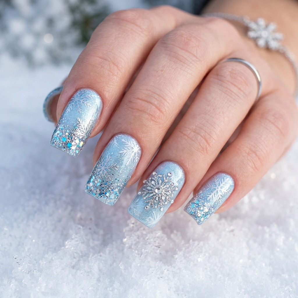 Blue and Silver Nail Designs Ideas: 30 Stunning Looks to Try Now 24 Winter Blue and Silver Nail Designs Ideas