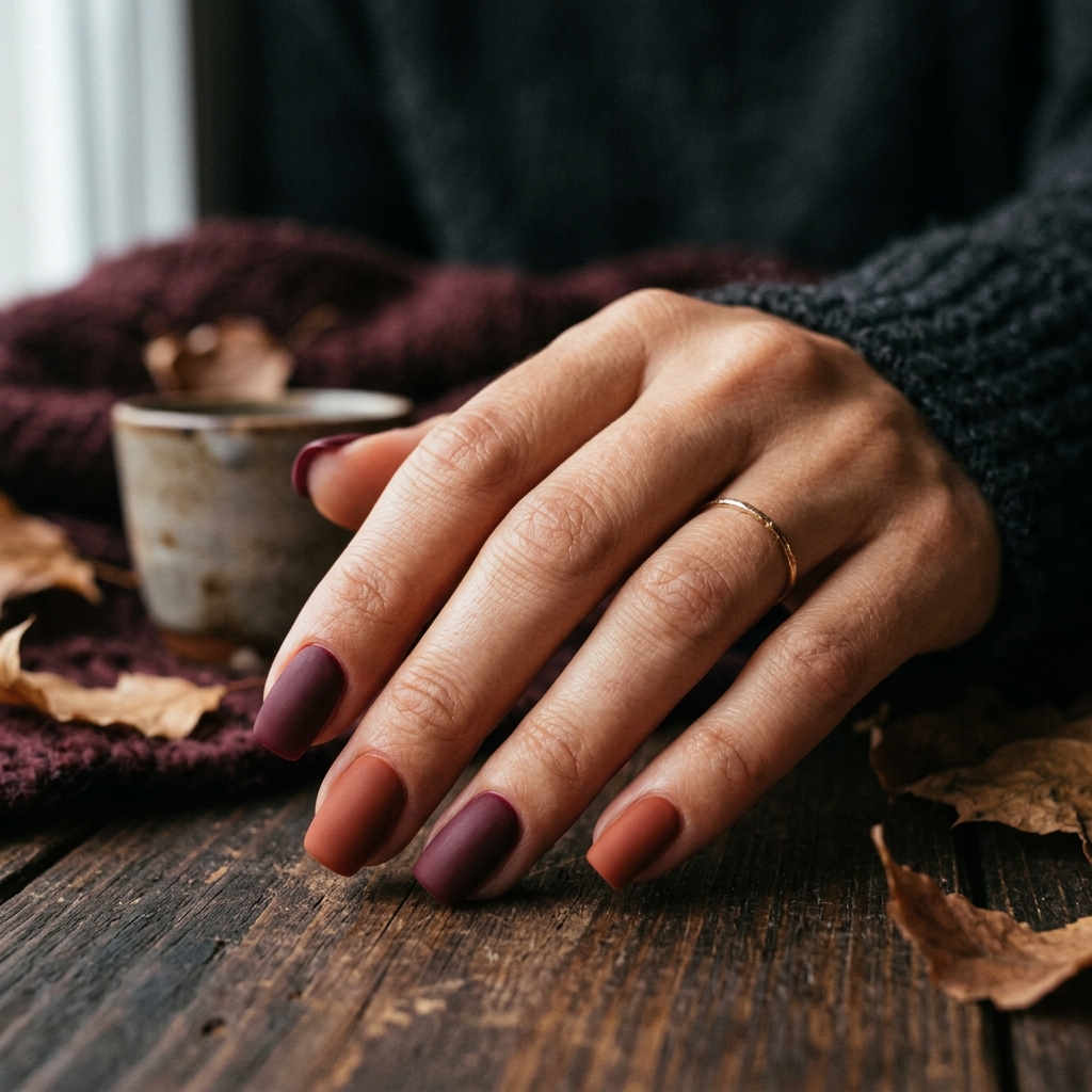Thanksgiving Nails Ideas: 30 Festive Designs to Celebrate the Season 13 Burgundy and Rust Thanksgiving Nails Ideas