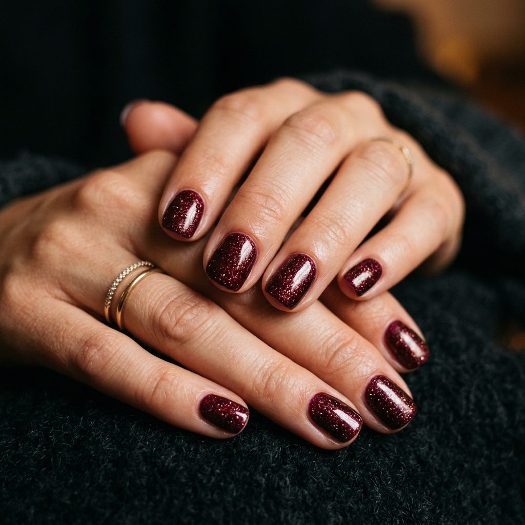 Red Sparkly Nails Ideas: 30 Dazzling Looks to Inspire Your Next Manicure 17 Burgundy red sparkly nails