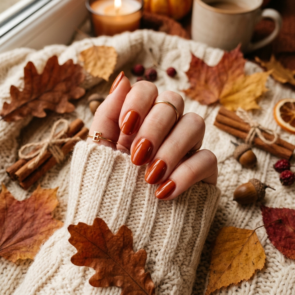 Burnt Orange Fall Nails Ideas
