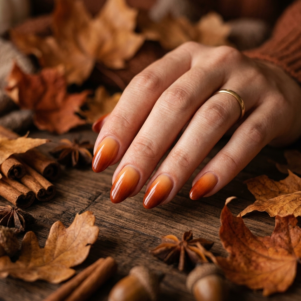 Orange Ombre Nails Ideas: 30 Gorgeous Gradient Looks to Try Right Now 2 Burnt Orange Ombre Nails Ideas