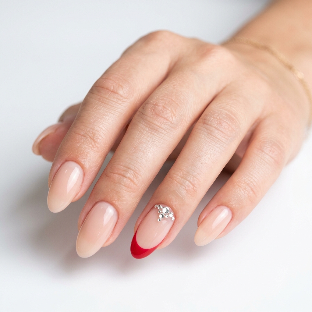 Cherry French Tip Nails Accent Nail Ideas